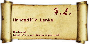 Hrncsár Lenke névjegykártya